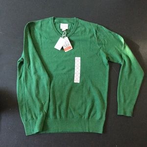 NWT St Johns Bay V neck green sweater M